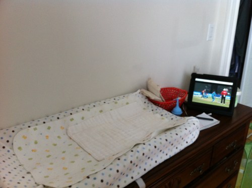 The Pleasure of Willow TV While Changing the Baby