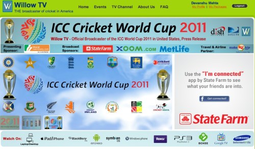 Willow.TV: Unchanged since the World Cup